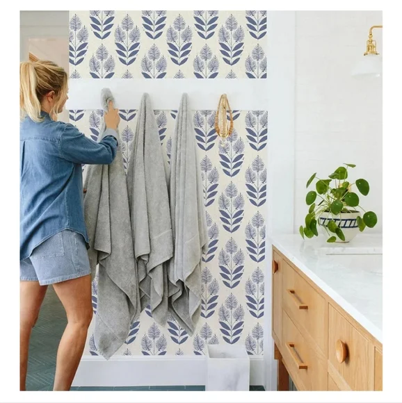 Blue Leaf Pattern Wall Art - Picture 6 of 8